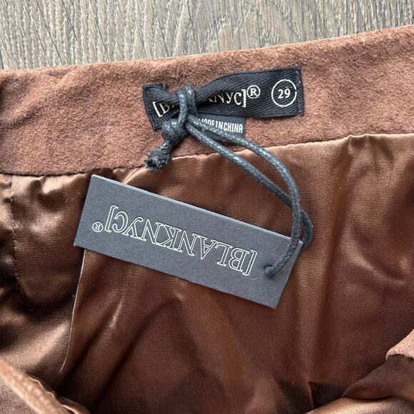 Blank NYC Brown Leather Zipper Mini Skirt Size 29 - Picture 9 of 11